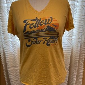 Life Is Good Yellow 'Follow Your Heart' Graphic Tee